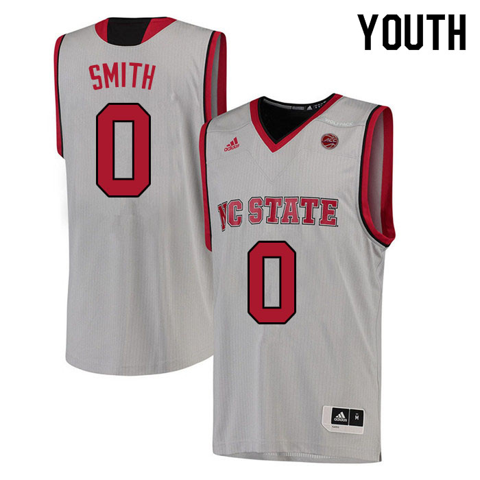 Youth #0 Terquavion Smith NC State Wolfpack College Basketball Jerseys Sale-White - Click Image to Close
